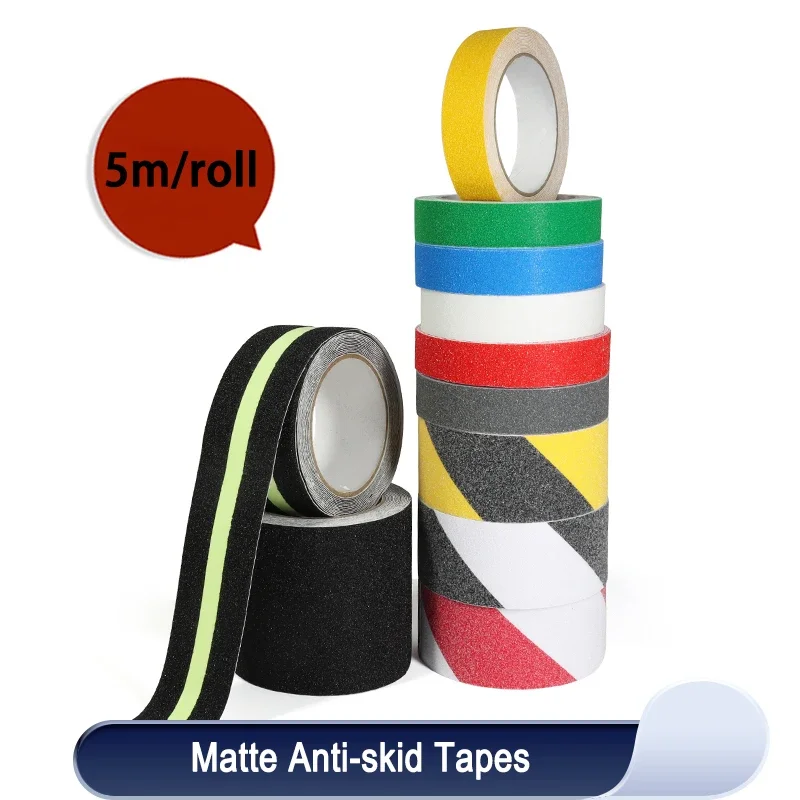 1/3/5pcs PVC Matte Tape Width 2.5/5/10cmx5m Waterproof And Wear-resistant Sandpaper Stairs PET Matte Non-slip Sticker Strip