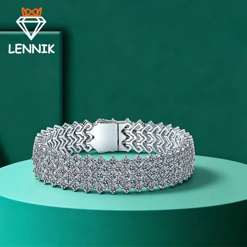 Moissanite Tennis Bracelet for Women925 Sterling Silver18K White Gold Plated with GRA Certificate Elegant Wedding Bridal Jewelry