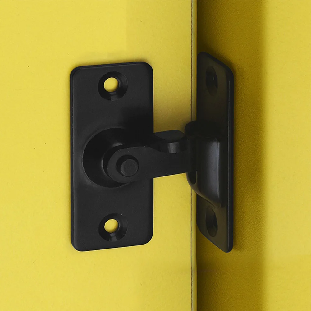 Right Angle Lock Buckle Black For Sliding Door Latch Lightweight Novel Design Smart Stainless Steel High Quality