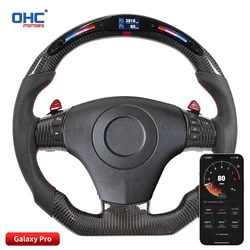 OHC Motors Customized 100% Real Carbon Fiber Light Up LED Displayer Steering Wheel Compatible for 2006-2012 Corvette C6 Z06 ZR1