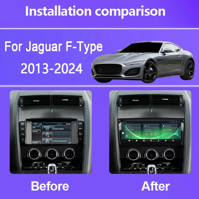 For  Jaguar F-Type 2013-2024 10.25 inch Car Radio Multimedia Video Player Navigation Android 13 Octa Core 8+256G