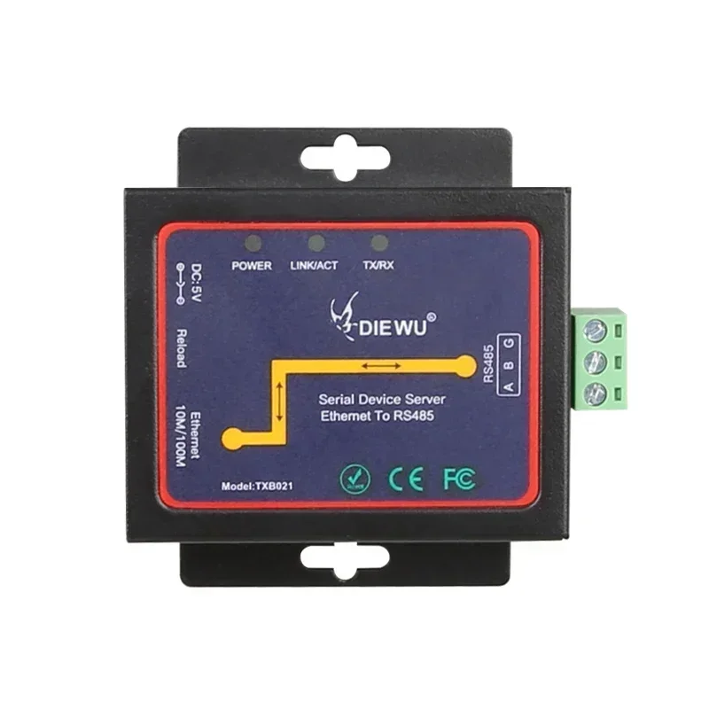 محول إيثرنت RJ45 إلى RS485 محول جهاز تسلسلي صناعي محول إيثرنت TCP/RTU/UDP يدعم نظام Windows