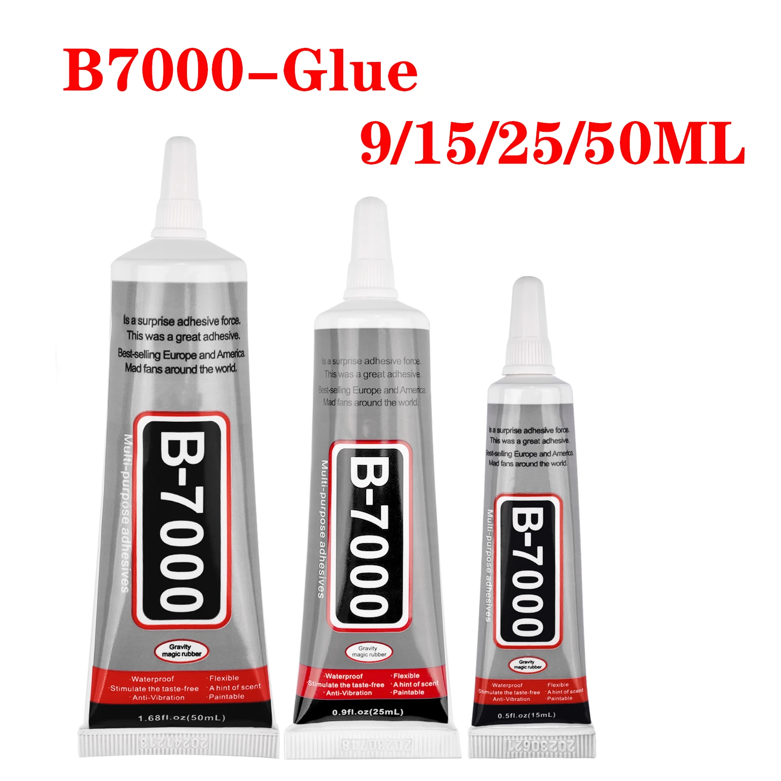 3Pcs B7000 9/15/25ML Mobile Phone Touch Screen Super Glue Adhesive Glass Glue Repair Point Diamond Jewelry DIY Glue Tools