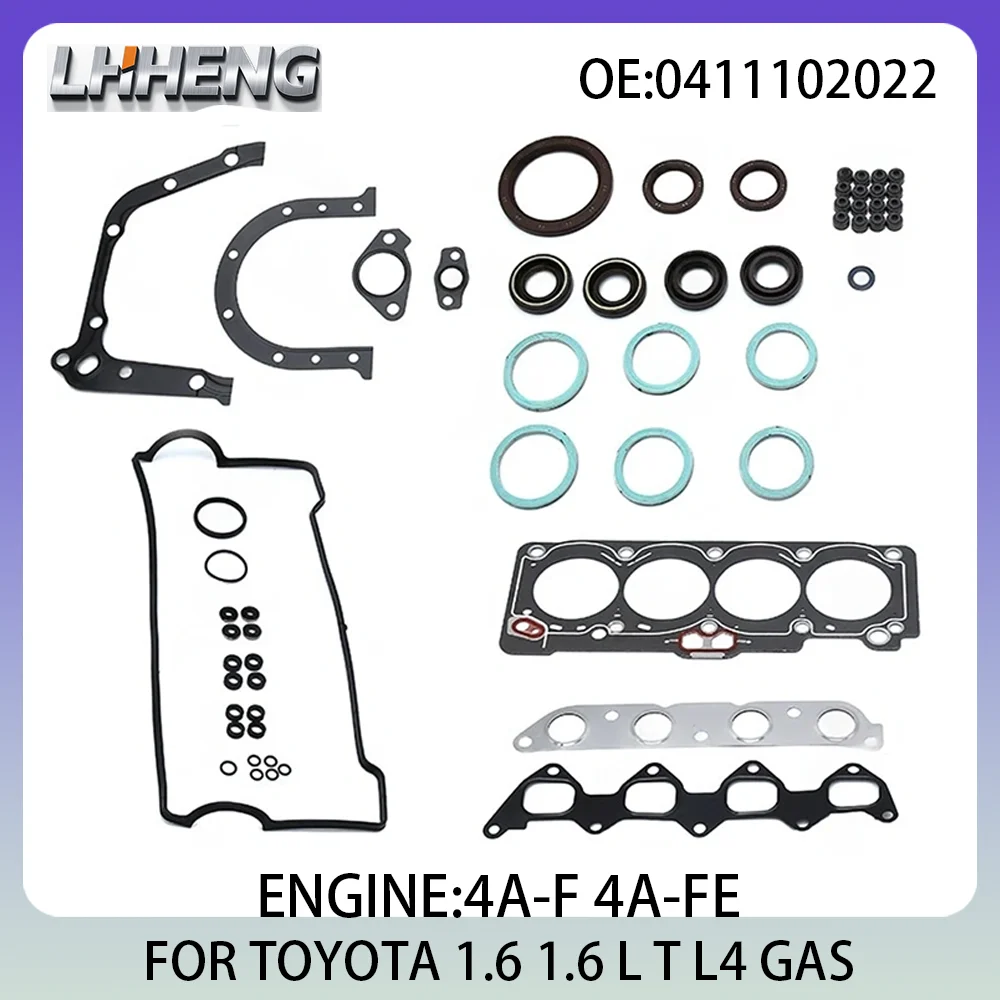 

Engine Full Overhaul Gasket Kit Rebuild Set For TOYOTA AVENSIS COROLLA SPRINTER 0411102022 4A-FE 4A-F 1.6L 1.6 L T L4 GAS 87-00