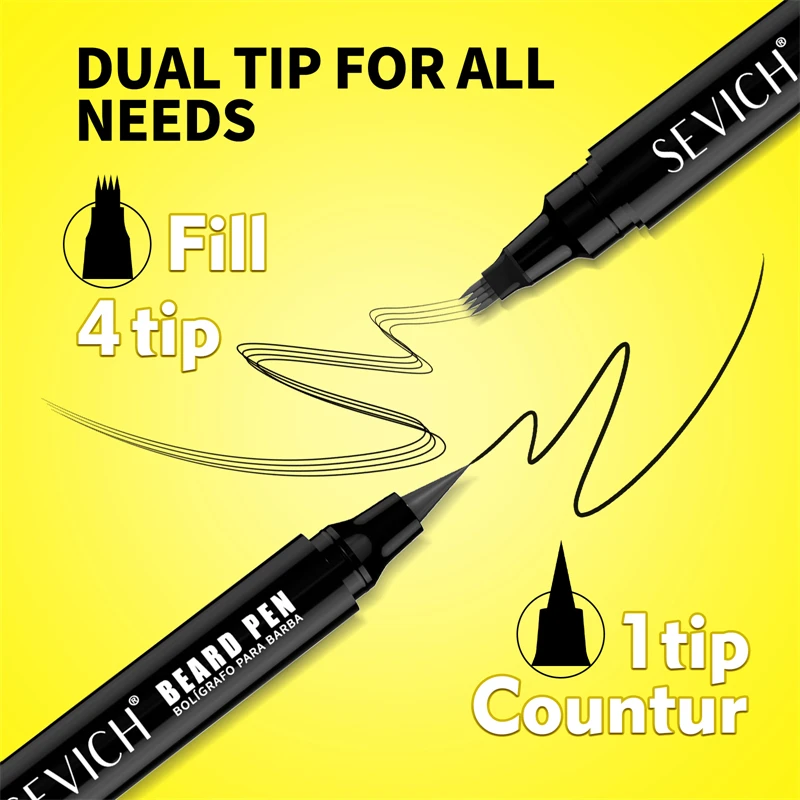 Double-headed Waterproof Beard Pen Filler Men Moustache Coloring Pen Beard Coloring Filling Enhancer Hair Beard Stuffing Pencil
