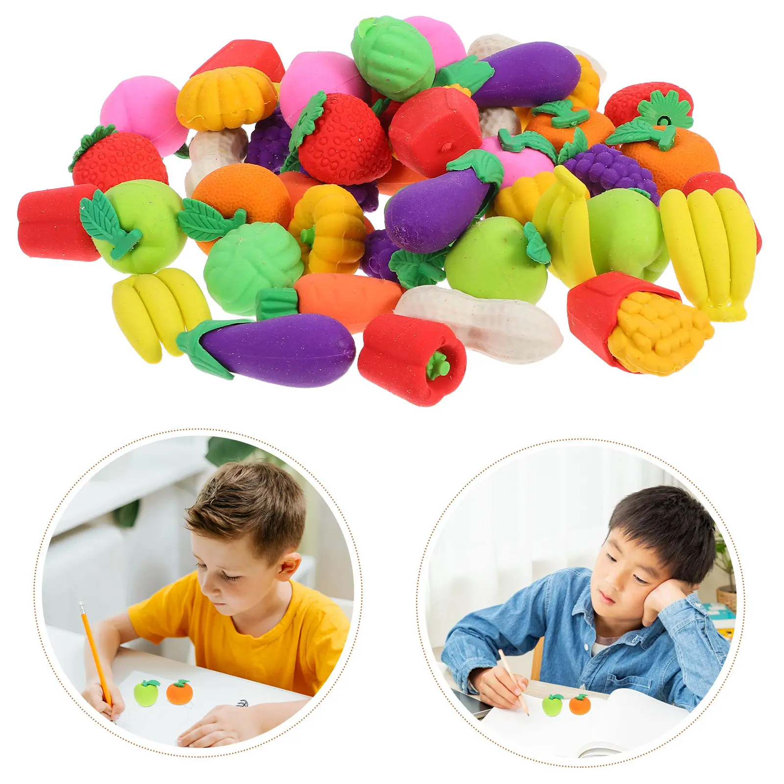 46個入りのかわいい3d消しゴムセット、小型鉛筆用消しゴム、効果的な消しゴム、学用品、教室やパーティーに最適