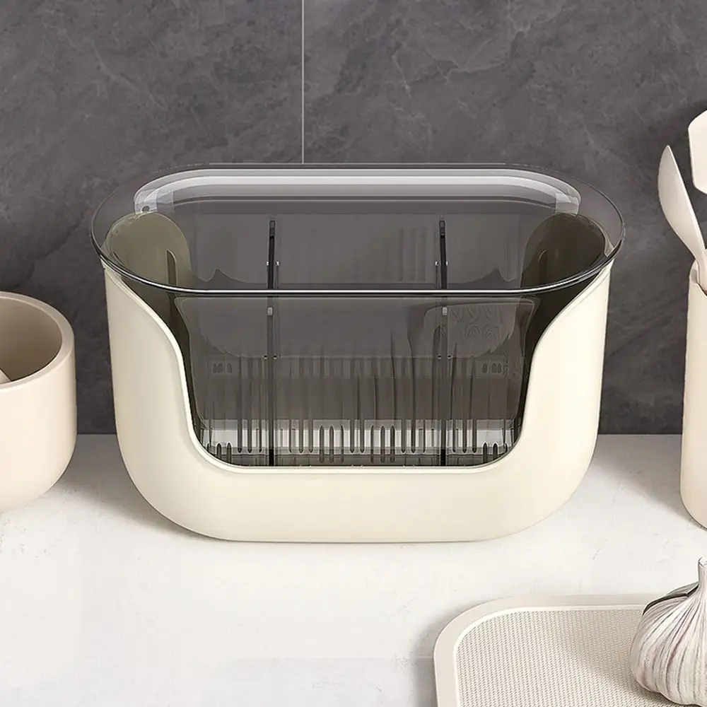 

3 Grids Cutlery Drain Rack Anti Slip Multifunction Utensil Drying Rack Modern Stable Chopstick Fork Spoon Organizer Home