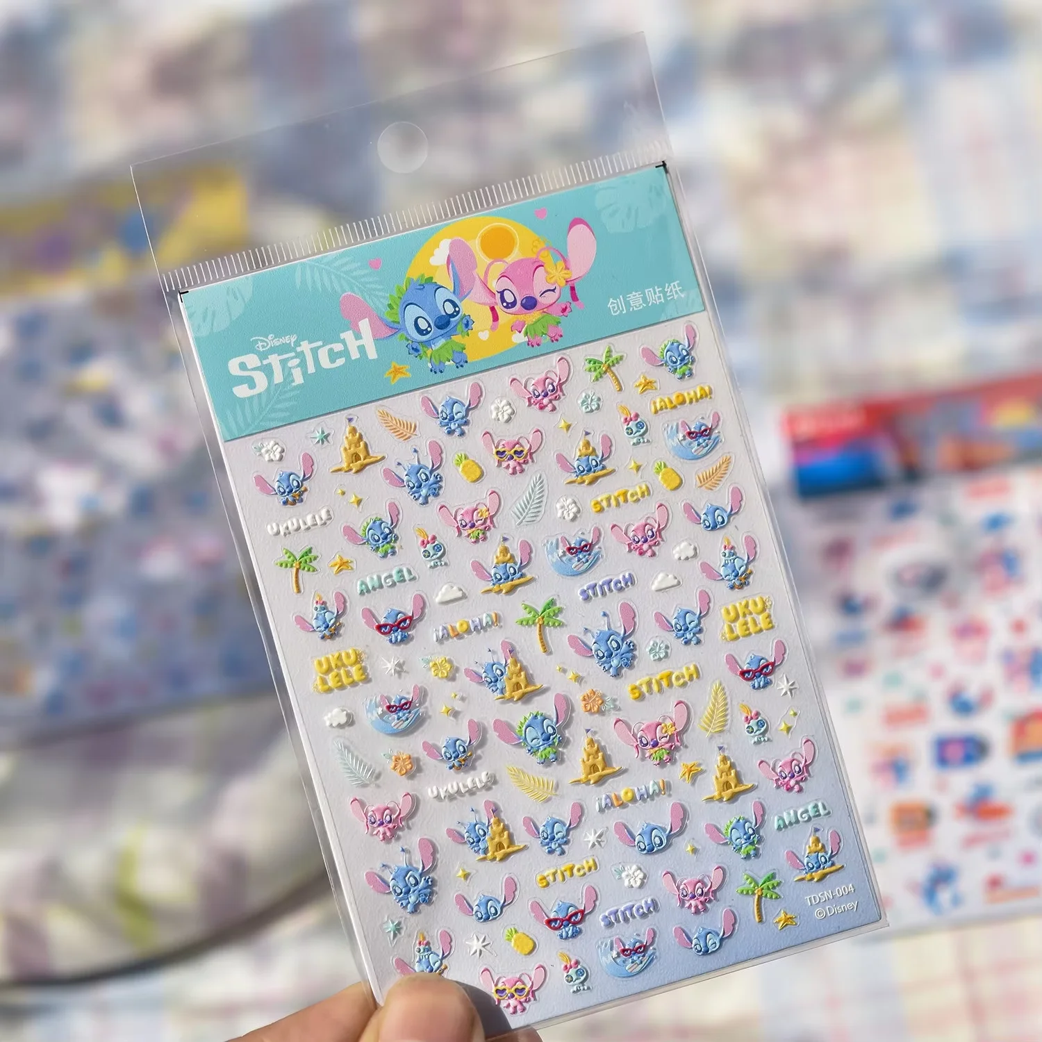 5D Disney Anime Stitch pegatinas para decoración de uñas dibujos animados lindo Mickey Minnie pegatinas decorativas para uñas princesa sirena pegatinas para uñas