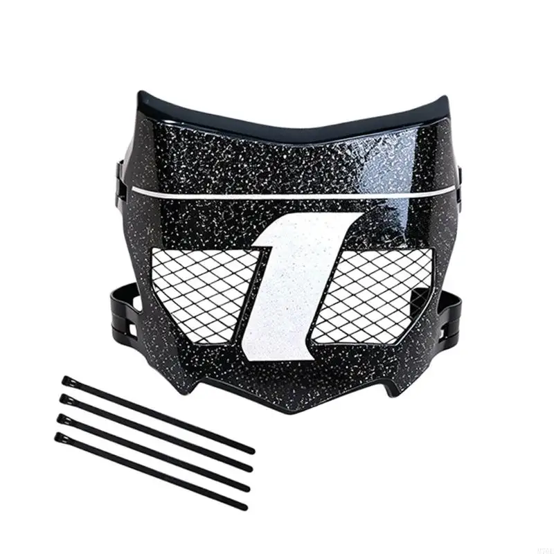 M76E Motorrad-Nummernschild mit Schwarzer Frontplatte, Weißen Zahlen und Netzartigen Öffnungen für Motorradbesitzer zum Aufrüsten – Detail 8