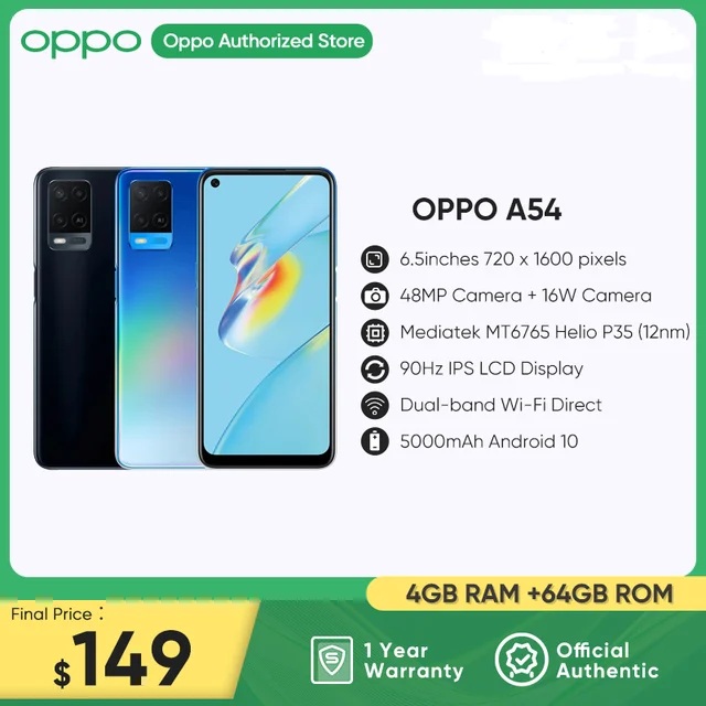 Brand New OPPO A54 5G Smartphone Snapdragon 480 Octa-core 6.5'' 90Hz IPS  LCD Display 5000mAh Battery Android OPPO Phone NFC - AliExpress