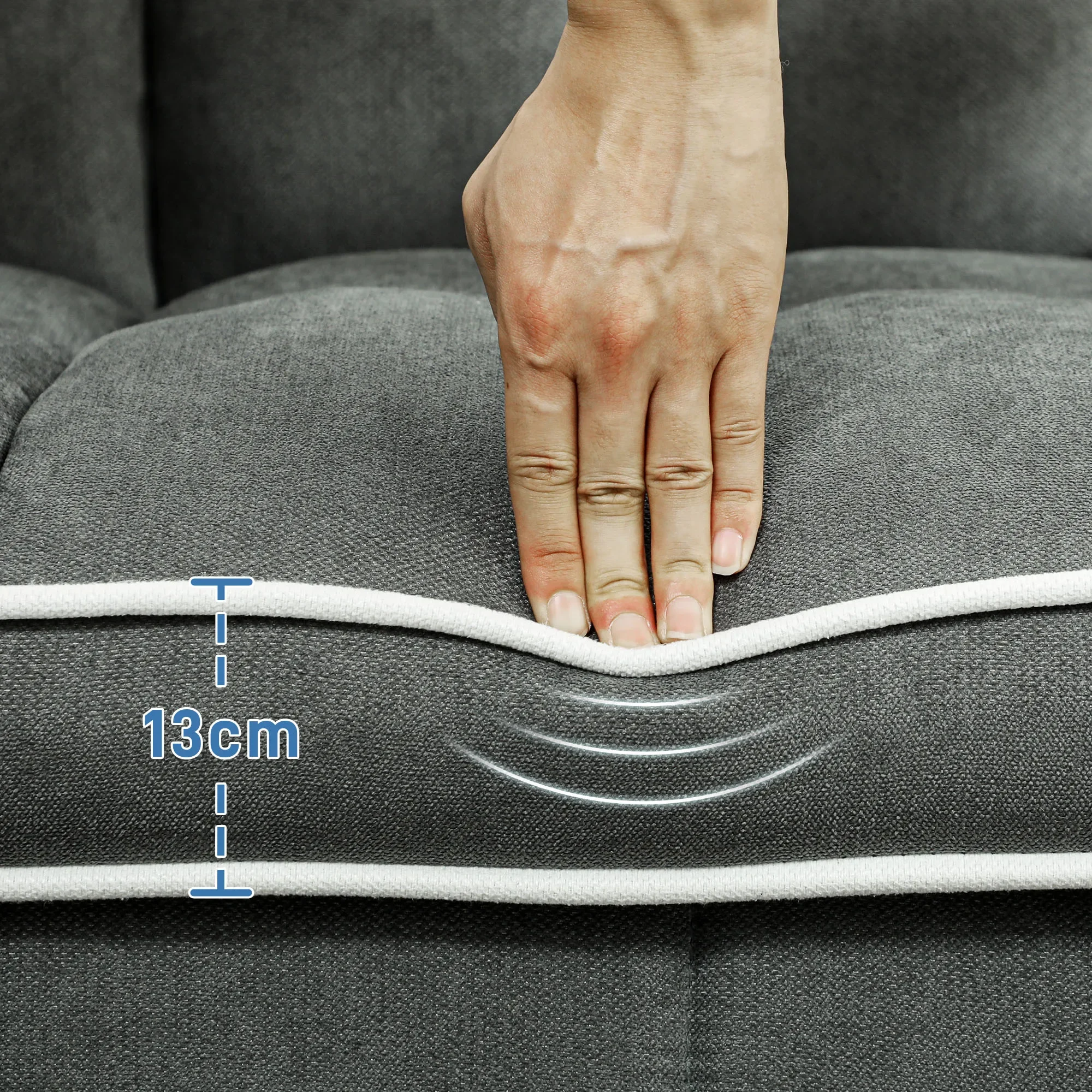 Anpassbares 2-Sitzer-Schlafsofa mit ausziehbarer Rückenlehne