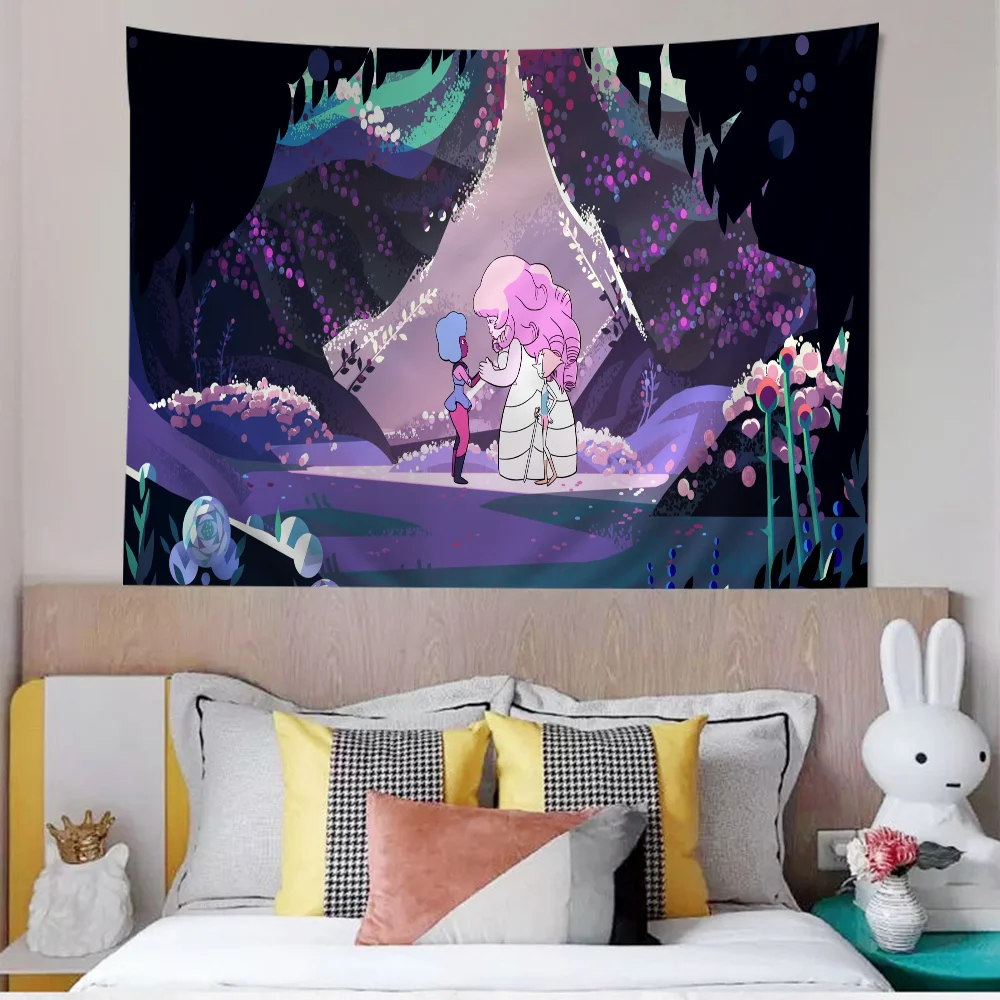 S-Steven U-Universe Printed Large Wall Tapestry Indian Buddha Wall Decoration Witchcraft Bohemian Hippie Decor Blanket