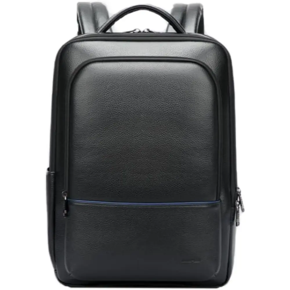 

Premium Leather Laptop Backpack for Men - 15.6 Multifunction Business Travel Bag, Anti-Theft, Large Capacity, Classic Black