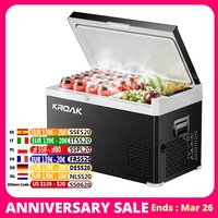 KROAK 30L 40L Car Refrigerator 12V Compressor Fridge Freezer Dual Zone App Control Portable Compressor Cooler for Camping BBQ