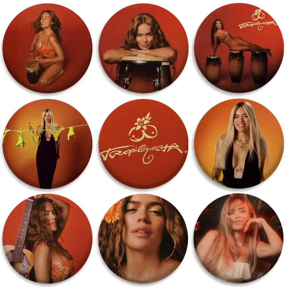 

K-KaRol G TropicoquetaS Badges Round Exquisite Badge Brooches Creative Pins For Clothes Hat Backpack Gift Accessories