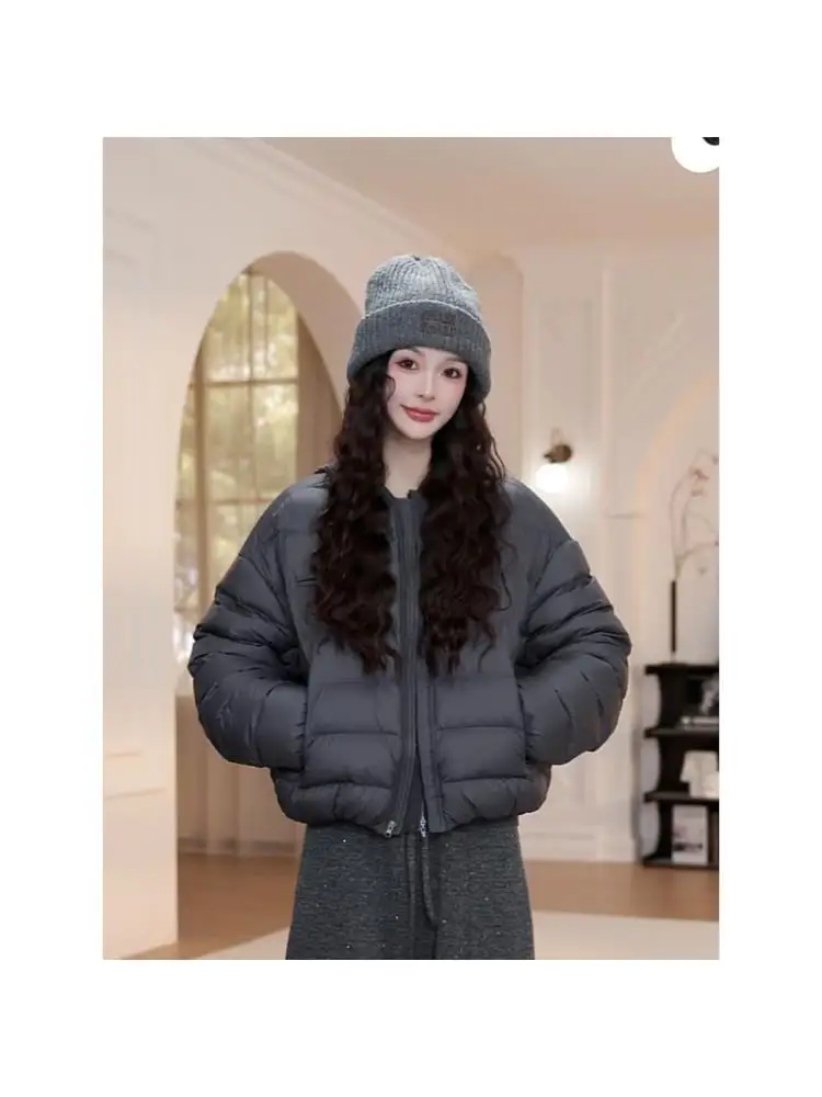 

Warm round Ne down Jaet Women's Winter New Long Sve Bread Sle Outerwear Coat Thiened Du down Filling 706
