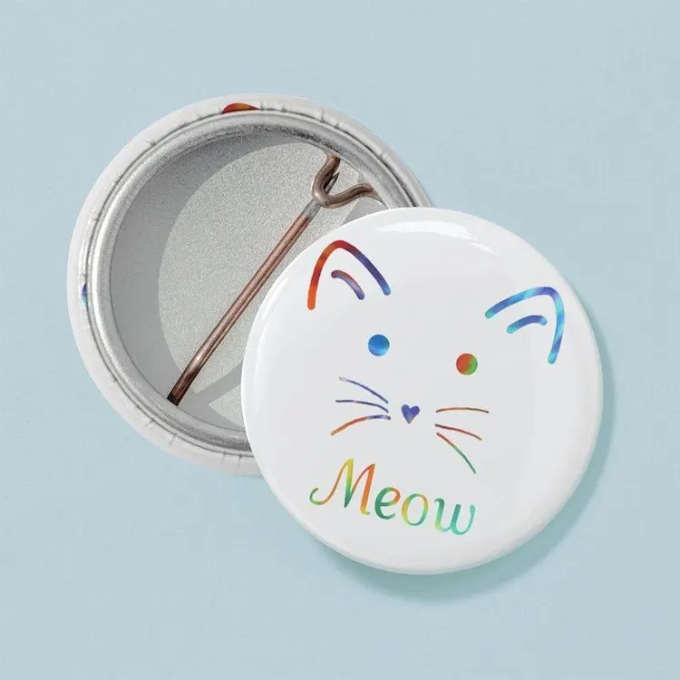 Meow Mini Button Brooch Cartoon Creative Clothes Jewelry Women  Gift Hat Cute Badge Lapel Pin