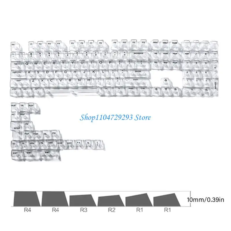 Y2GD Transparent Keycaps definido para teclados jogos 10 mm perfil 132Keys Keycap Conjunto