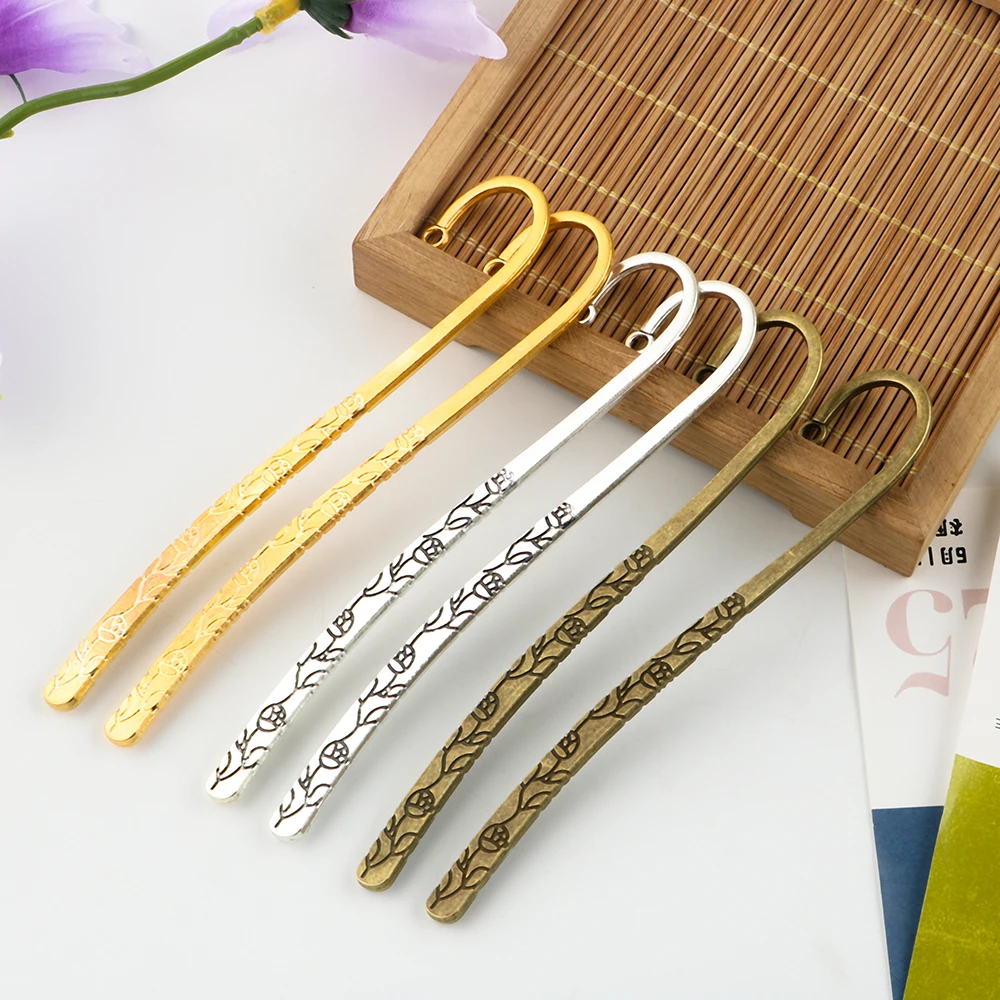 

4/8Pcs Antique Bookmark Hairpin Alloy Metal Charm Pendant Retro For DIY Handmade Jewelry Accessories Making