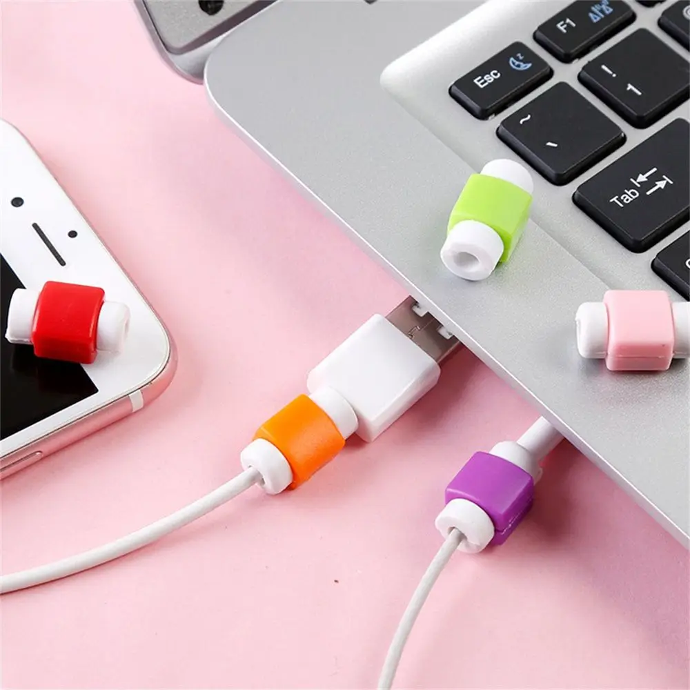 10 / 20pcs Fashion Mobile Colorful Holder USB Charger Cable Saver Earphone Cord Cover Wire Protective Case Protector