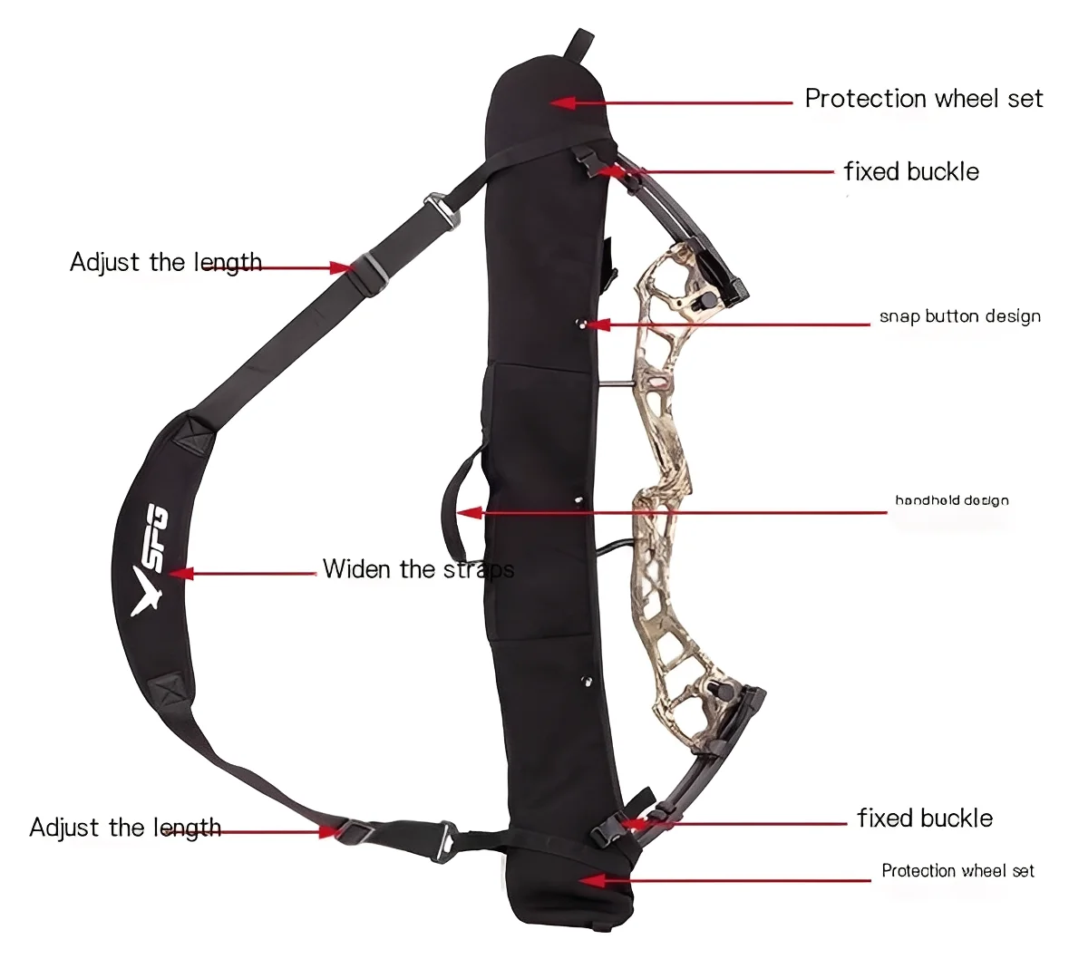 Bow And Arrow Hunting Shooting Accessories Adjustable Shoulder Sling Portable Carry Backpack Compound Bow Bag For Archery