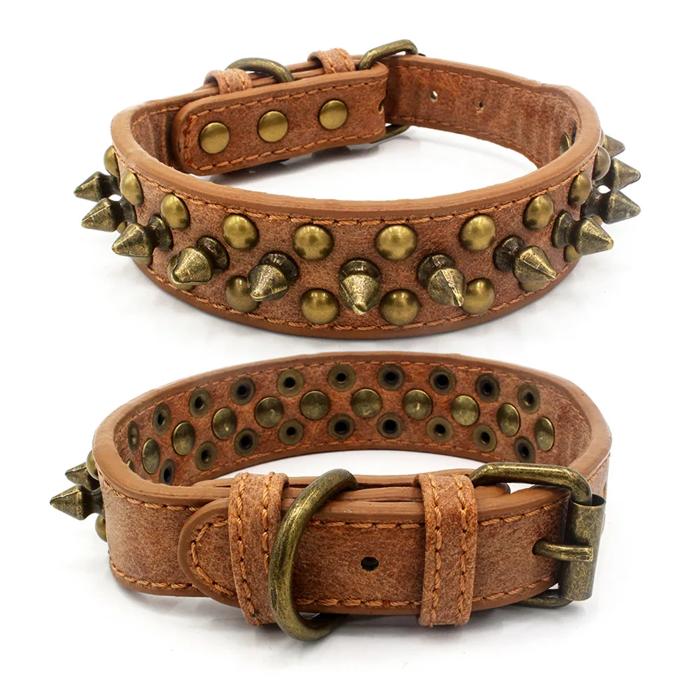 Pet Rivets Necklaces Collar Bite Resistant Choker Leash Harness Belt Dogs Cats Puppy Chain French Bulldog Accessories Supplies