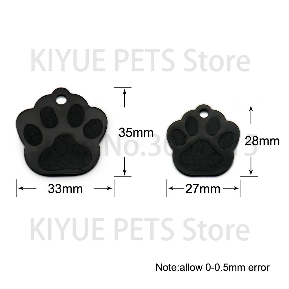 Wholesale 20Pcs PAW Shape 3D Exquisite Personalized Pet Dog ID Tags Custom Engraved Name Phone No. Cat For Dog  Pet Accessories