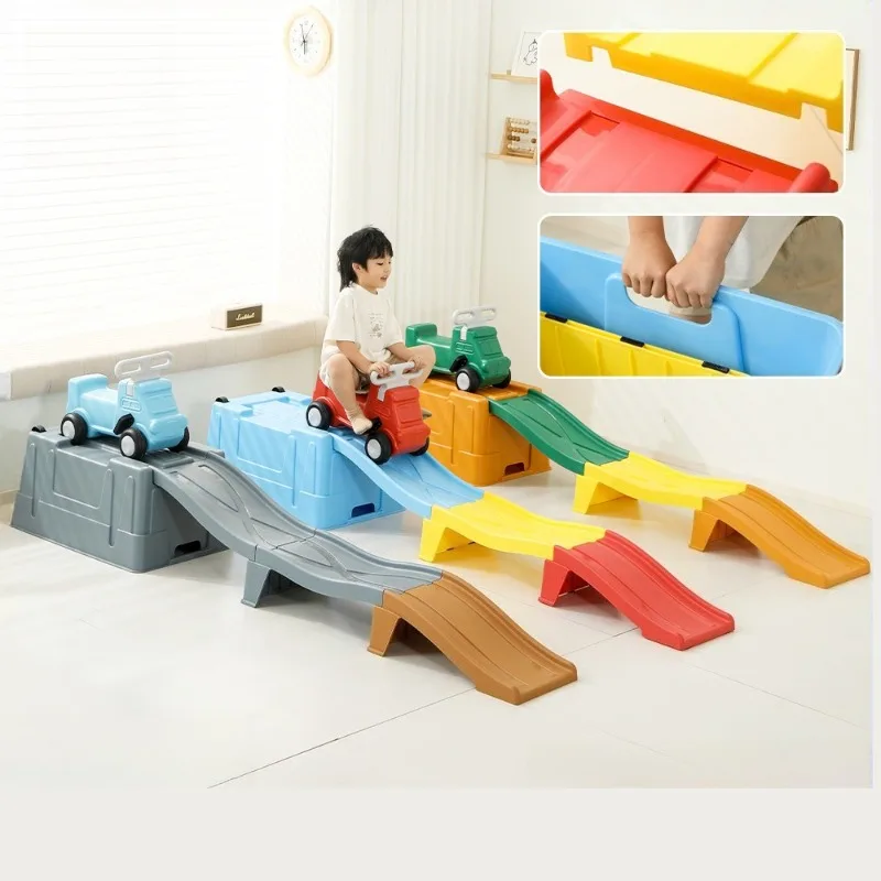 Plastic Toy Roller Coaster with Sliding Car Sliding Games Sports Toy Children Sensory Integration Toys Track Sliding Slide Cars
