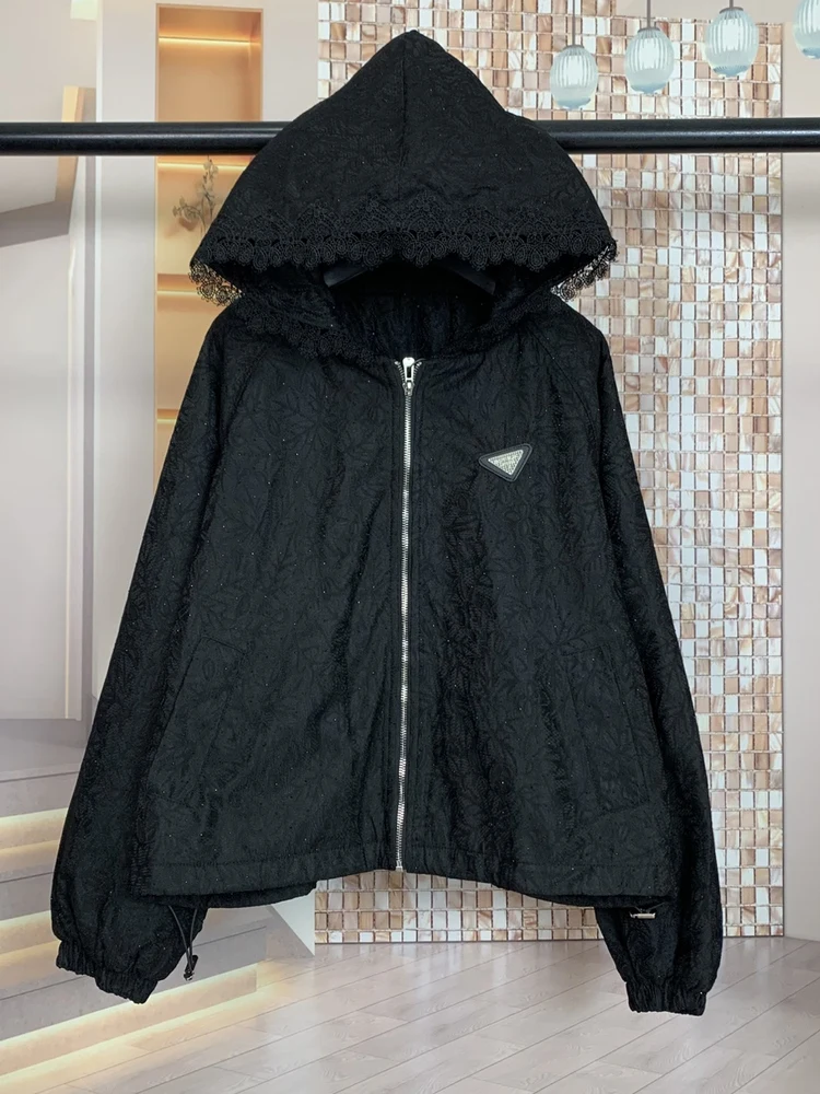 

Женская зимняя теплая куртка MG Fashion с капюшоном, на флисовой подкладке, с кружевными вставками, на молнии, со шнурком, стильная, универсальная, в европейском стиле