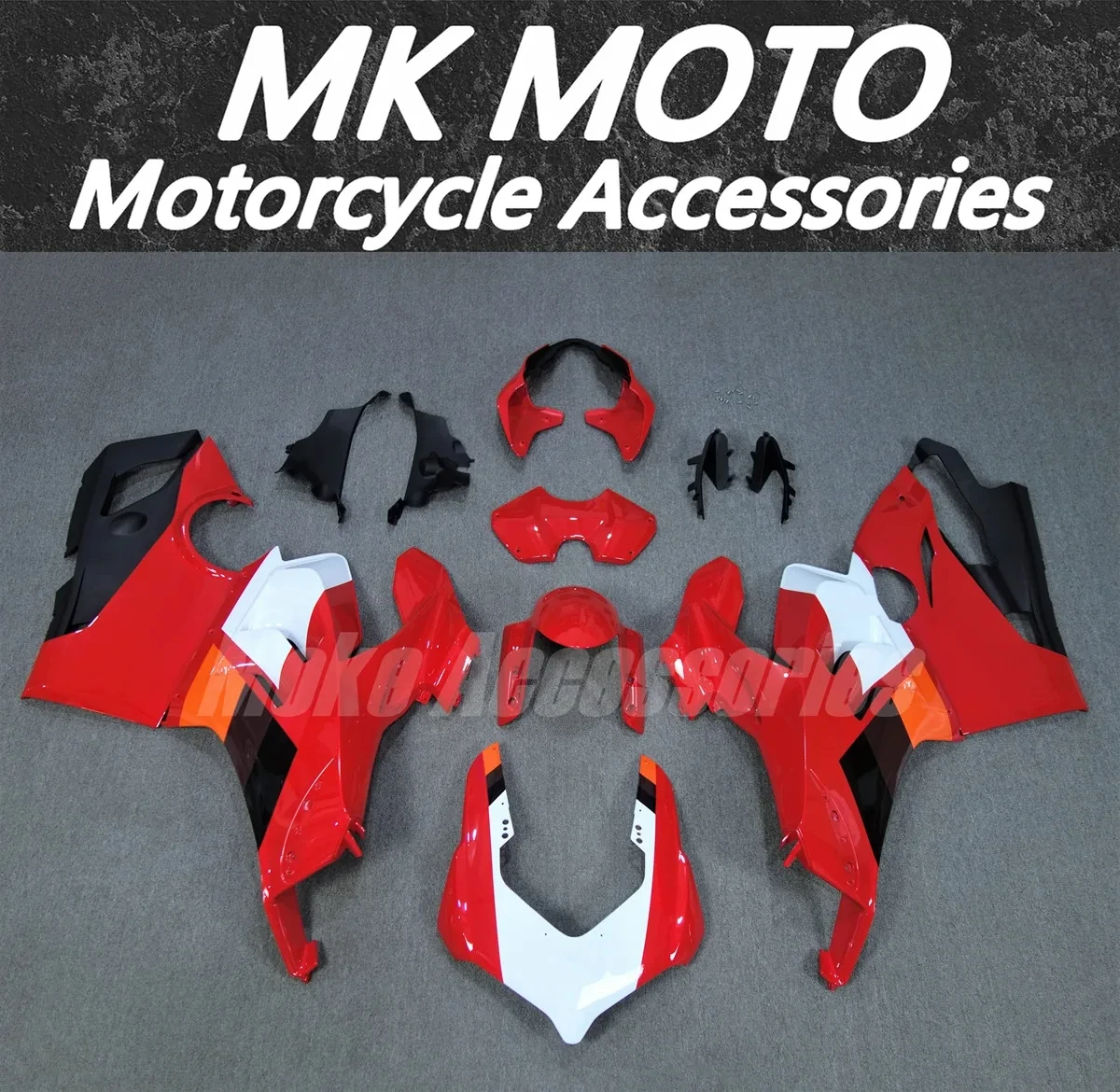 

Moke moto Fairings Kit Fit For Panigale v4s v4r 2020 2021 Bodywork Set 20 21 Abs High Quality Injection White Red Orange New