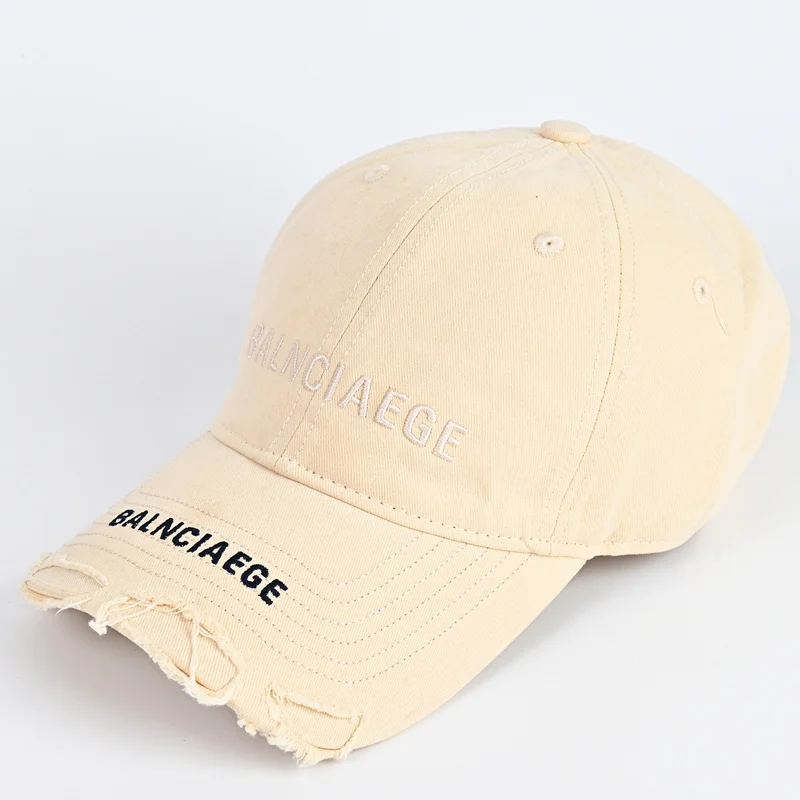 Ripped Letter Embroidery Baseball Caps Spring Summer Men Women Cotton Adjustable Casual Hat Hip Hop Streetwear Sun Hats