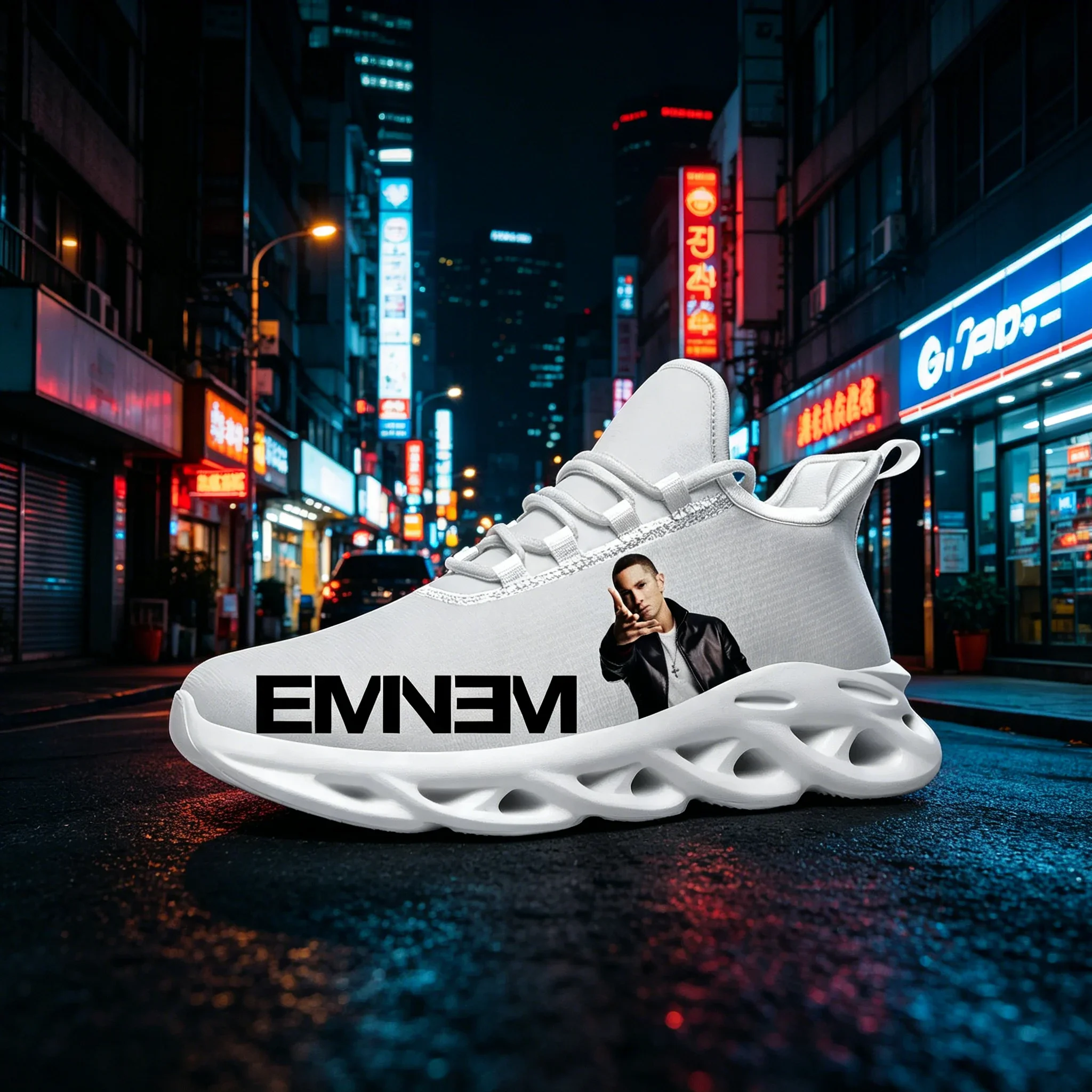 Eminem Trendy Printed Blade Casual Shoes Custom Design Hollow Out Breathable Unisex All Match Street Daily Sneakers