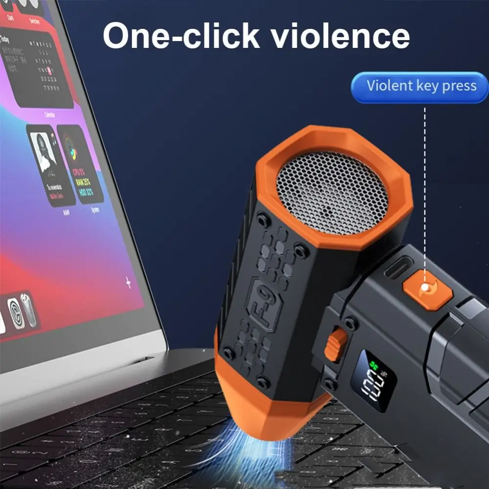 

Ручной жестокий турбовентилятор, 80000 об/мин, светодиодный дисплей, 100-скоростной регулируемый мини-электрический вентилятор, перезаряжаемый мощный поток воздуха