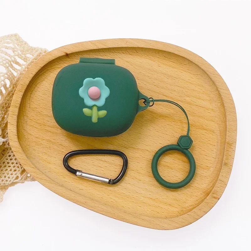 漫画の電話ケース,サウンドコアp40i用のかわいい花の耐衝撃性イヤホンプロテクター,シリコン,心のこもった電話ボックス