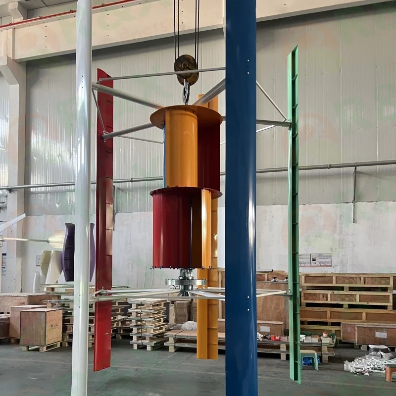 R&X Low Noise Vertical Wind Turbine Generators 5kW 10kW 20kW Three Phase AC Output Glass/Basalt Blades 96V-380V Start Wind Speed