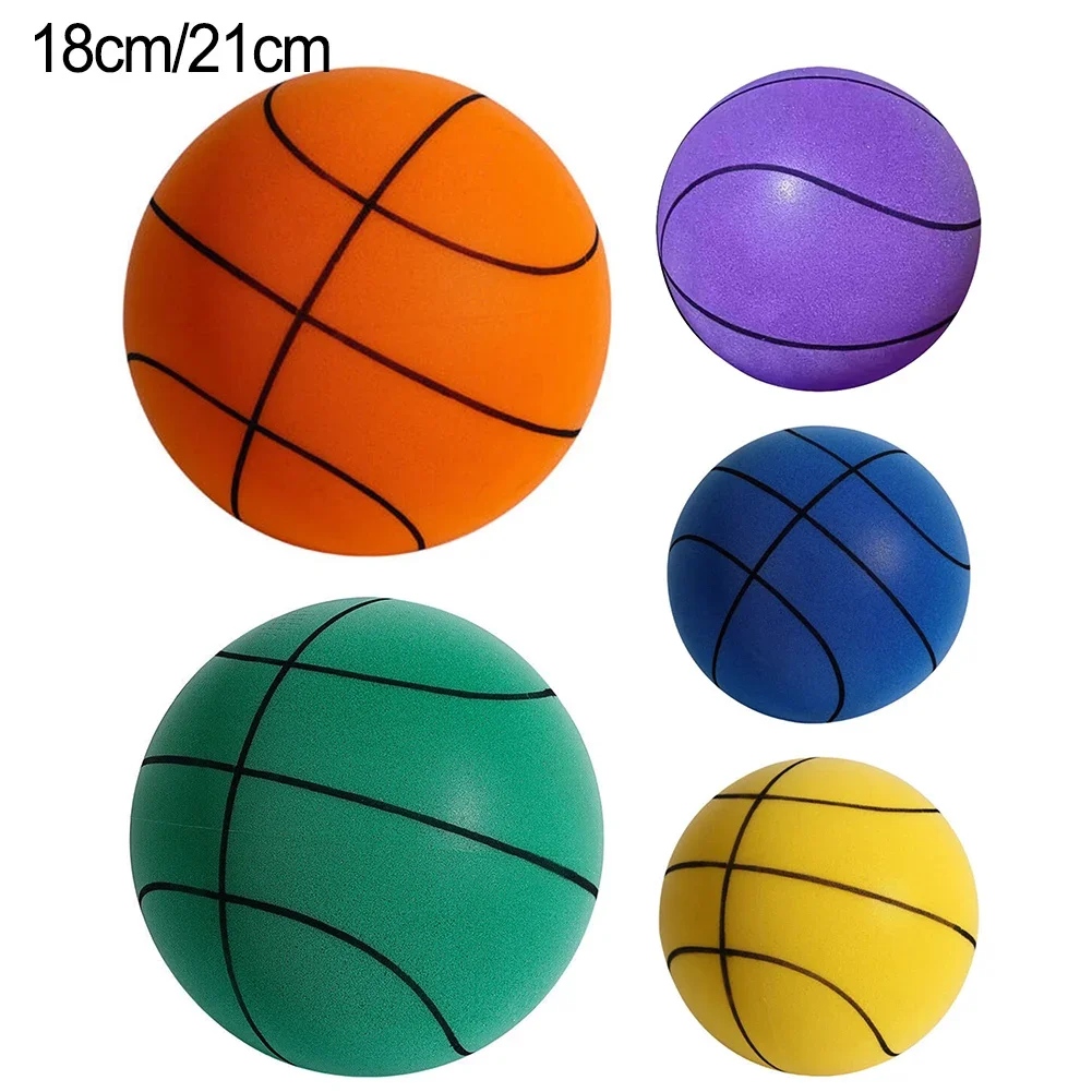 1pcs 21/18cm Silent Basketball Foam Sports Ball Indoor Mute Basketball Children Sports Outdoor Foam Toys Baby Silent Bounce