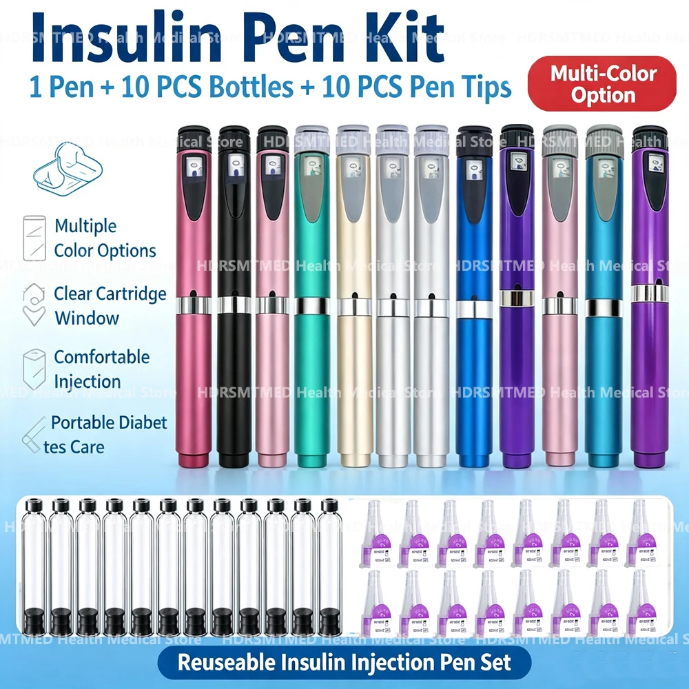 Reusable Multi-use Precise Dosing Injection Pen Sterile 3ml Empty Cassette Bottle Cartridges 6mm Pen Tip Individual Packaging