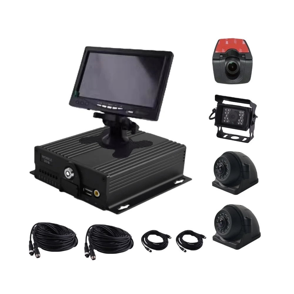 

4CH 1080P Car DVR Dual SD Card Recorder 512GB Recording Dvr With 4G GPS MDVR Kit Camera System For Truck Bus Van