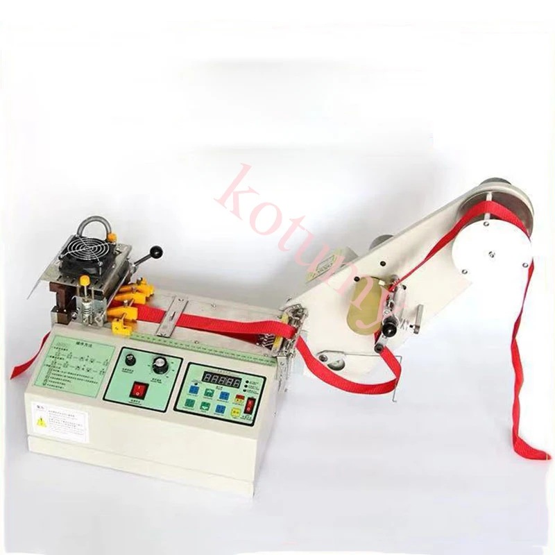 Automatic Cloth Tape Cutting Machine Hot and Cold Cutting Machine Magic Sticker Tube Zipper Elastic Ribbon Cutter Tool