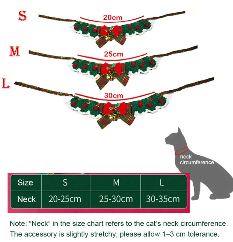 Süßes Katzen-Schleifenhalsband aus Wolle, gehäkelt, Weihnachtskatzen, Fliege, Fliege, Haustier-Lätzchen für Katzen, Kätzchen und kleine Hunde, Welpen – Detail 1