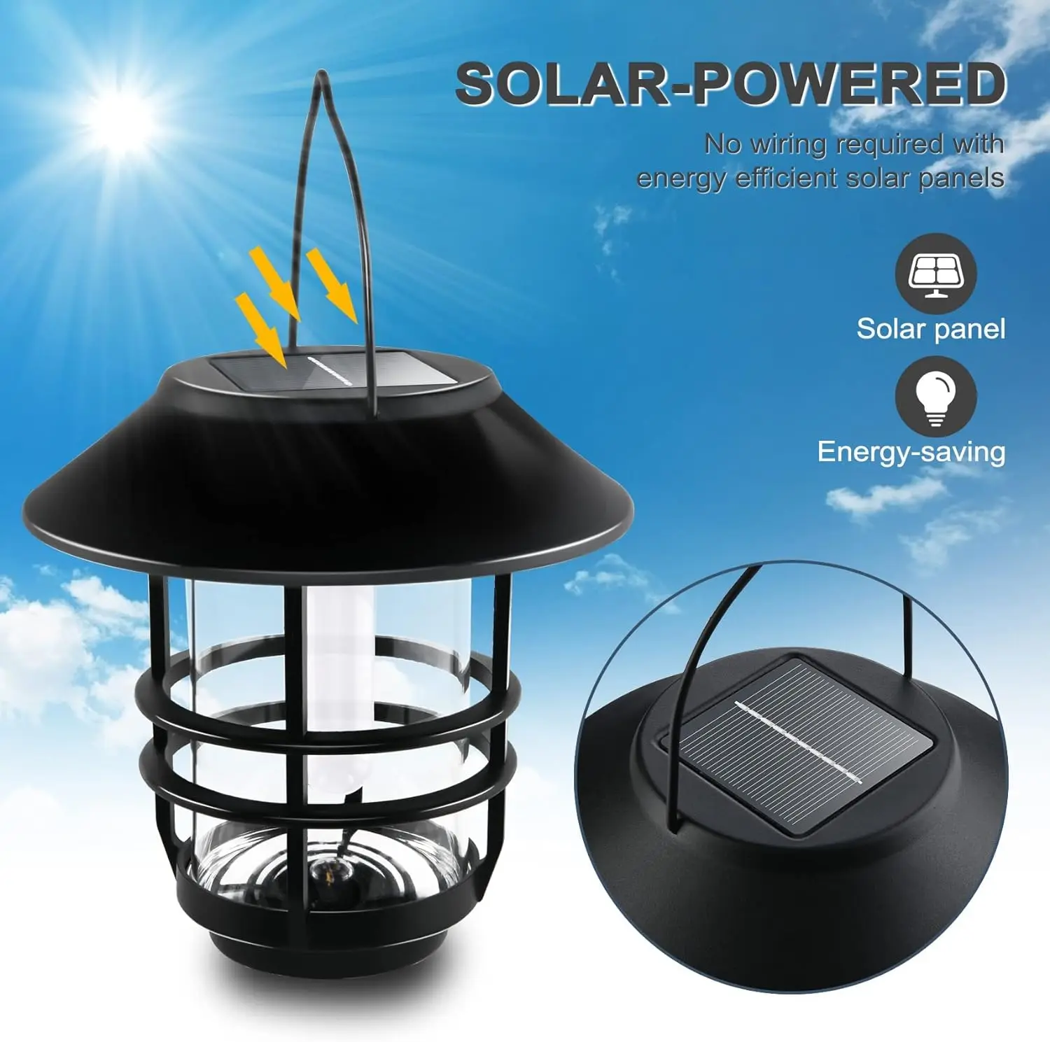 Solar Wall Lantern Outdoor Flickering Flames Solar Sconce Light Outdoor Hanging Solar Lamp Wall Mount For Front Porch Yard