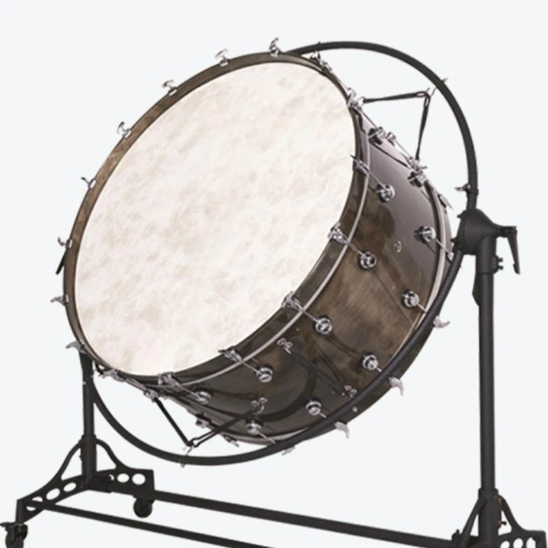 40-Inch painted snare drum, marching band drum, wheeled drum stand, indoor