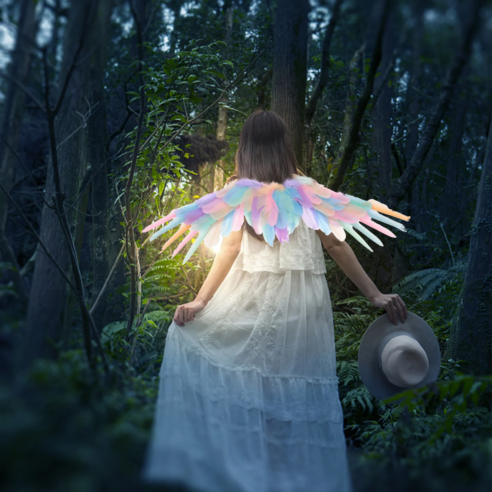 أجنحة الملاك الكبيرة دعامة لطيفة للنساء ملحقات صور أداء حفلات الهالوين