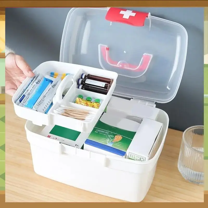 

New Large Capacity Pills Storage Box Multi Layer Portable Jewelry Organizer Plastic Medicine Box Household-BAAX