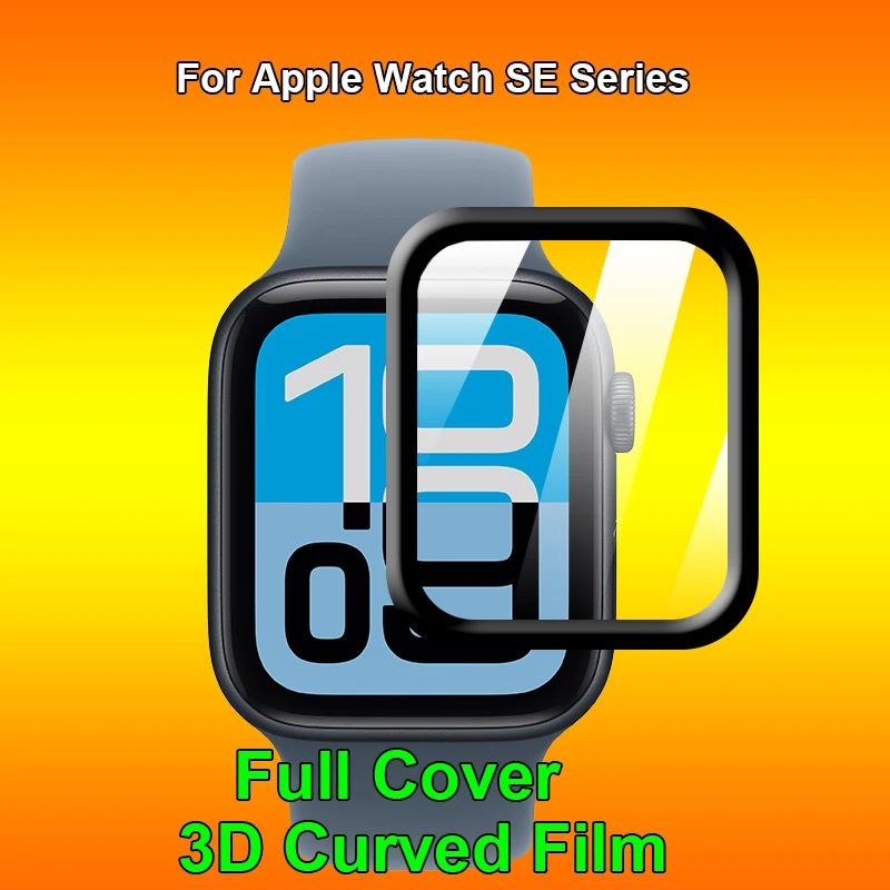 For Apple Watch SE3 40mm 44mm SmartWatch Ultra Clear Full Cover 3D Curved Plating Soft PMMA Film Screen Protector -Not Glass