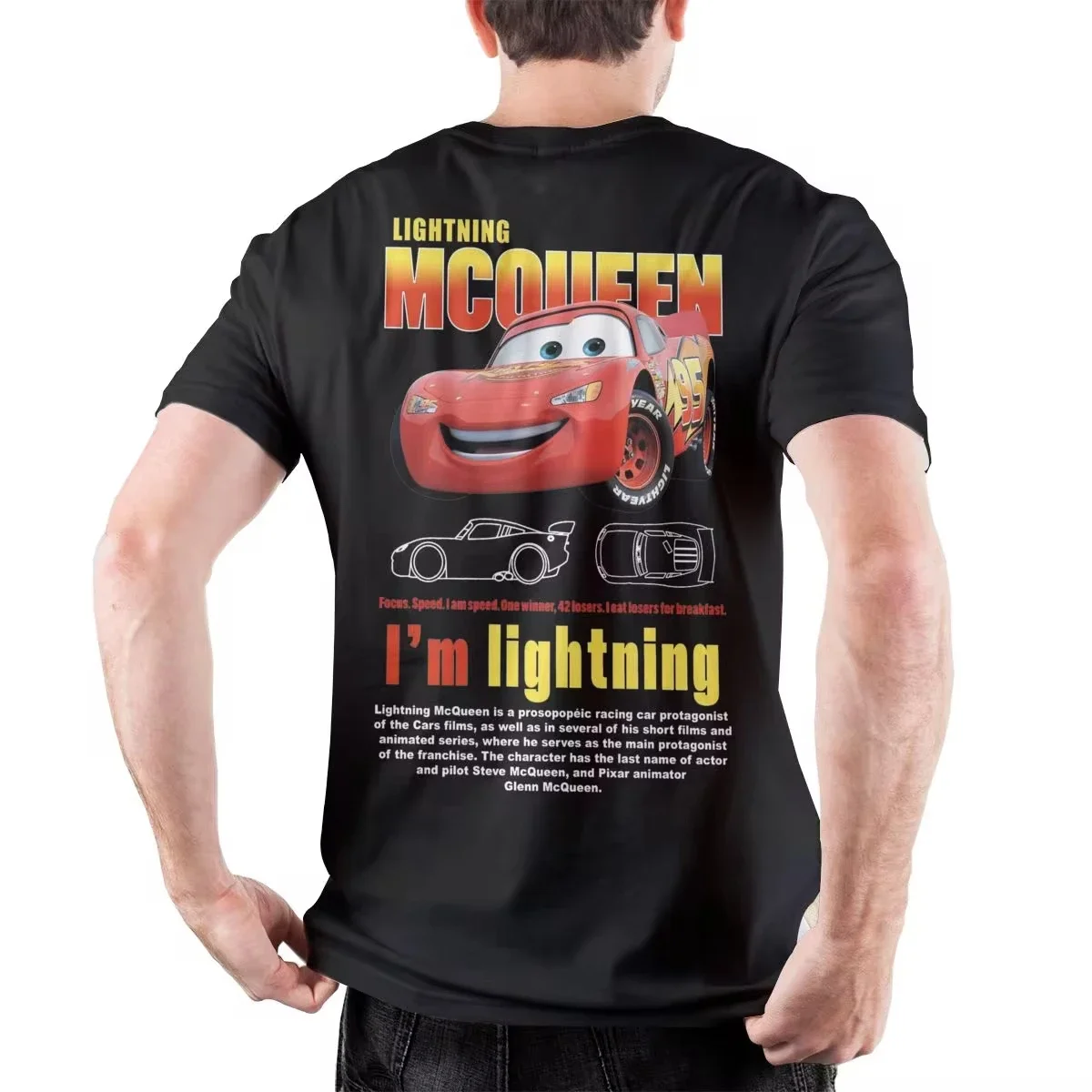 Lightning Mcqueen Cars Galaxy T Shirts Men Cotton Casual T-Shirts Round Neck Tees Short Sleeve Tops Original