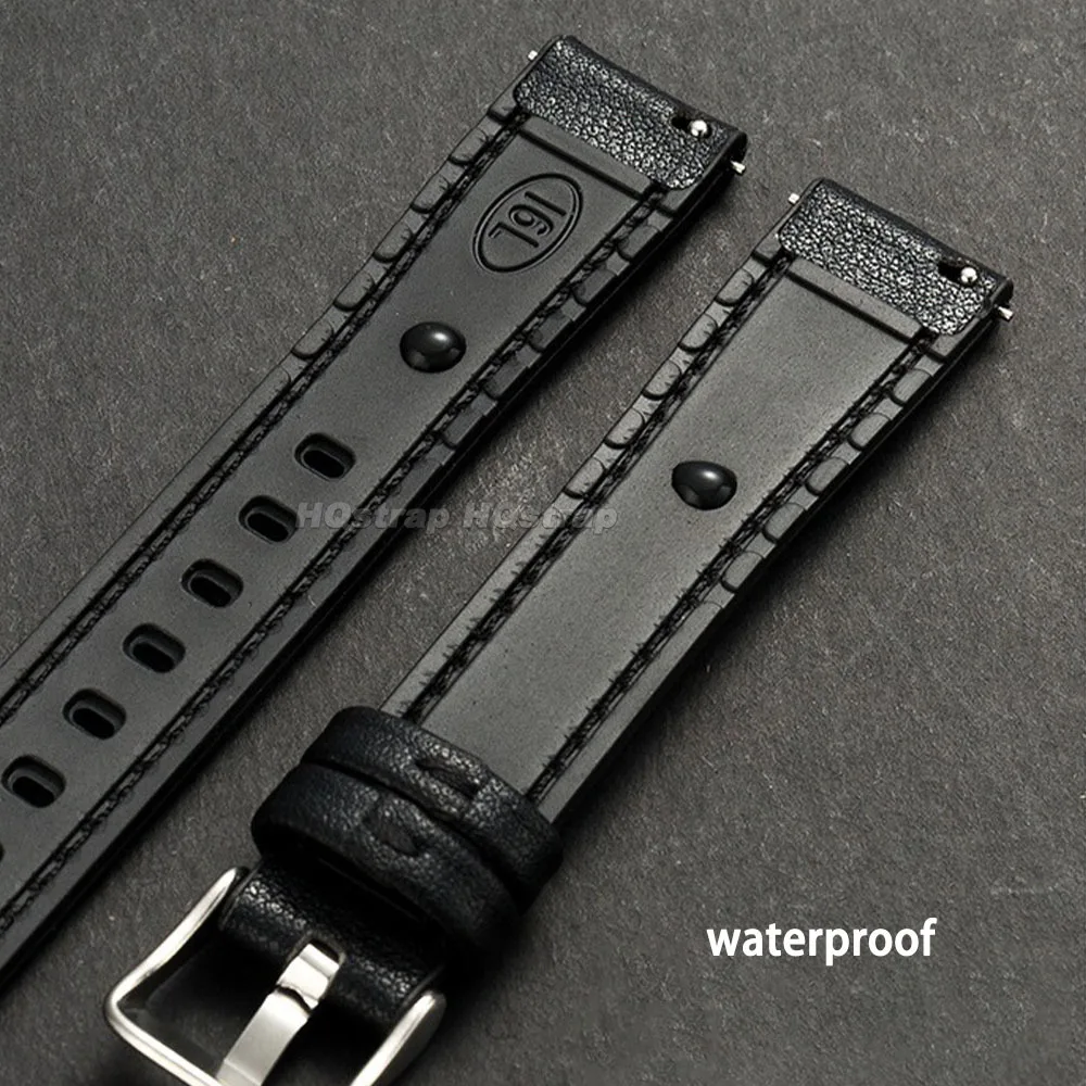 Soft Leather Watch strap 10/12mm 14mm 16mm Ultra-thin Watchband Quick Release Silicone wristband Universal Replacement Bracelet