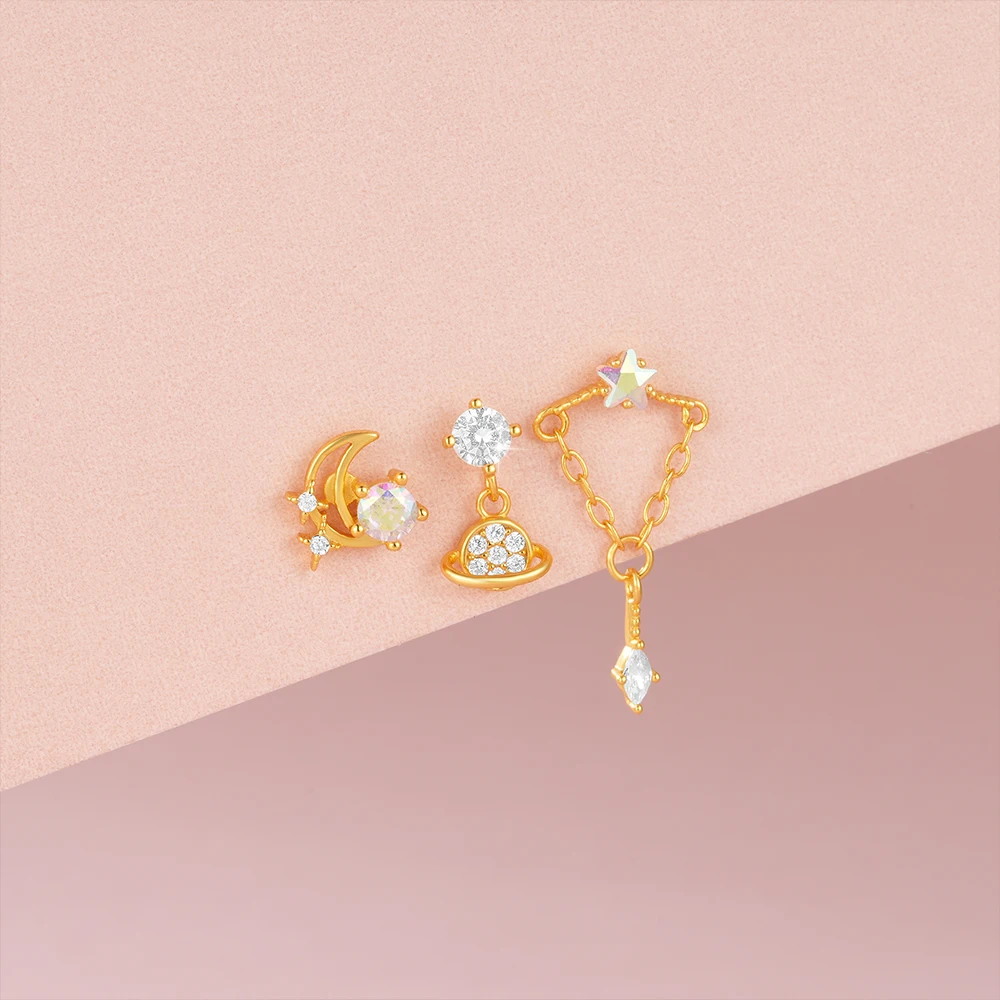 Aide 925 Silver Multiple Styles Stud Earrings For Women 18K Gold Plated Pink Summer Pearls Versatile Ins Fine Jewelry Gifts