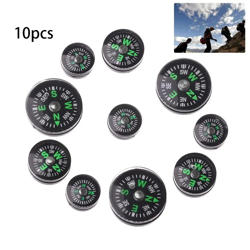 

10Pcs Portable Mini Camping Hiking Navigation Tool Survival Hiking Goods Handheld Compass Survival Practical Compass Accessories