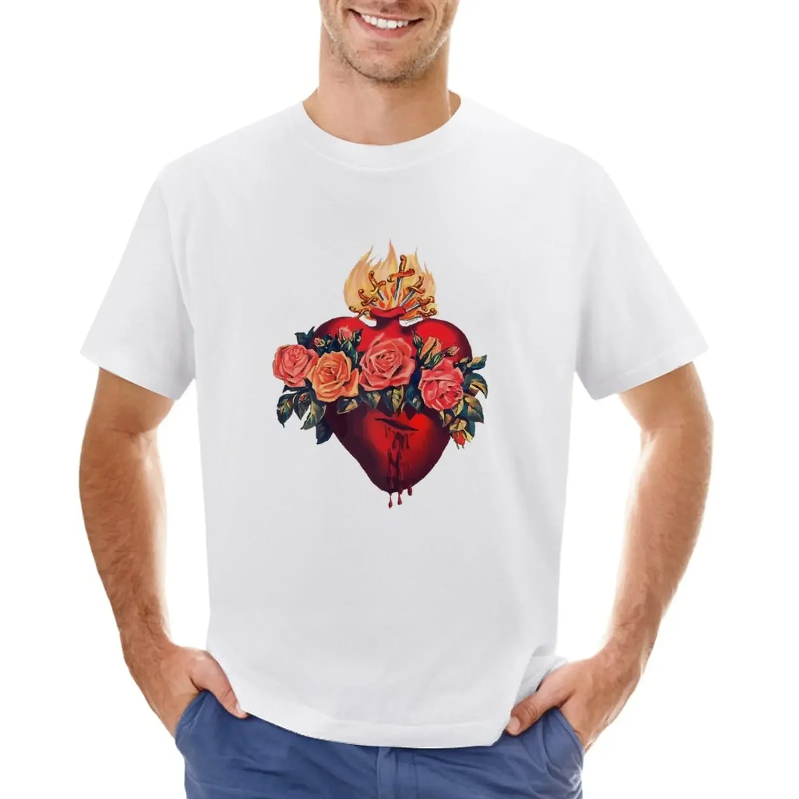 Immaculate Heart of Mary Vintage Blesed Catholic T-Shirt vintage clothes for a boy Aesthetic clothing Men's t-shirts